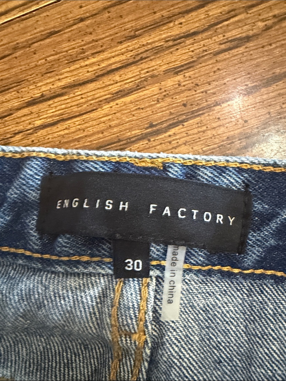 English Factory Light Blue Denim Jeans with Contrast Stitching size 30